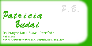 patricia budai business card